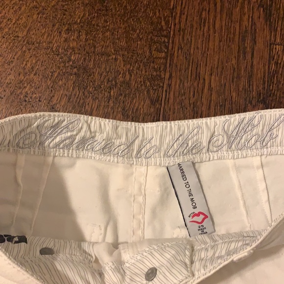 Married to the Mob (MTTM) white denim shorts - Picture 3 of 4